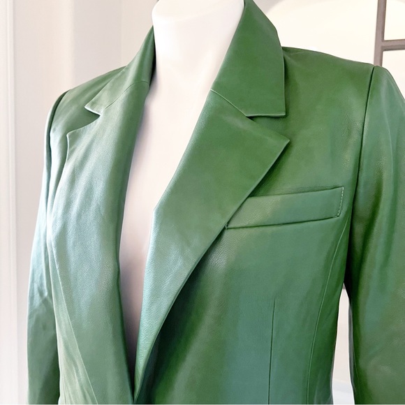 NEW Avec Les Filles Faux Leather One-Button Blazer, Green Size S, Retail $299 - Picture 6 of 13